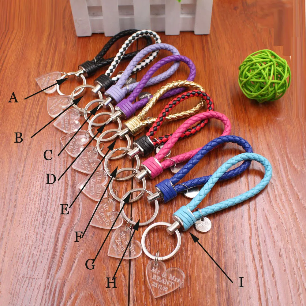 Прозрачный персонализированный брелок с лазерной гравировкой для ключей Love Heart