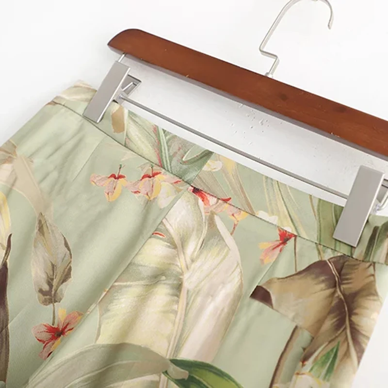 Женские брюки из поплина весна лето 2019 женские прямые с цветочным принтом