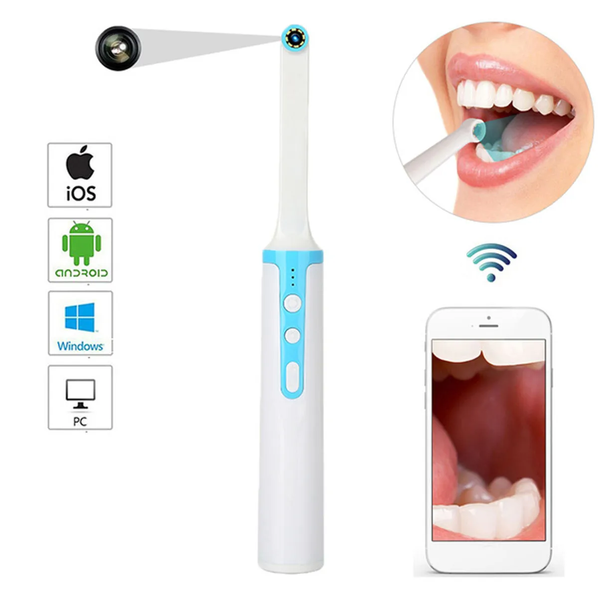 Беспроводной стоматологический инструмент для отбеливания зубов Wi-Fi HD USB Intraoral