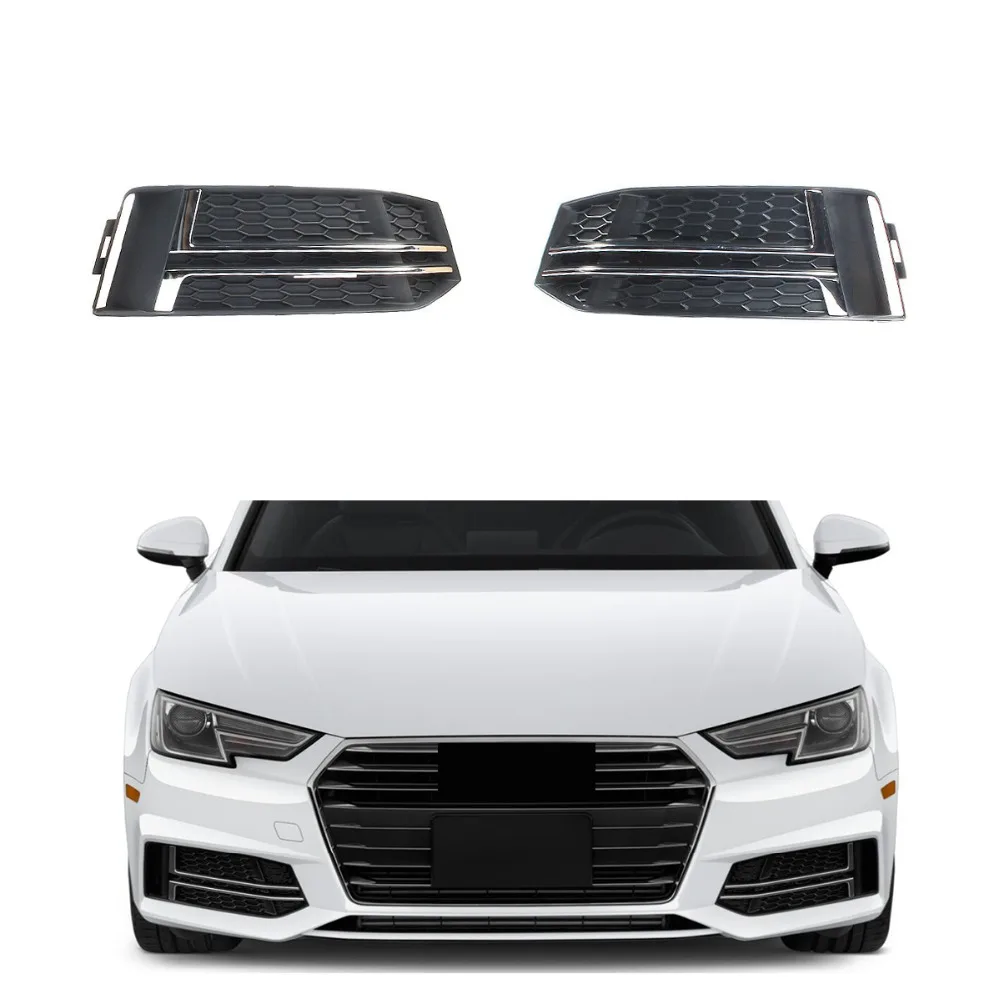 Хромированная левая и правая противотуманная решетка для AUDI S4 A4 S Line B9 2017 2018 без