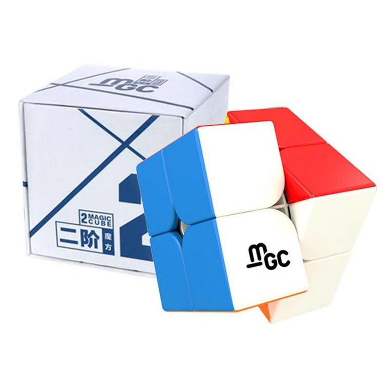Магнитный магический куб YongJunGuanLong MGC 2x2x2 черный/без наклеек YJ 2x2 скоростной для