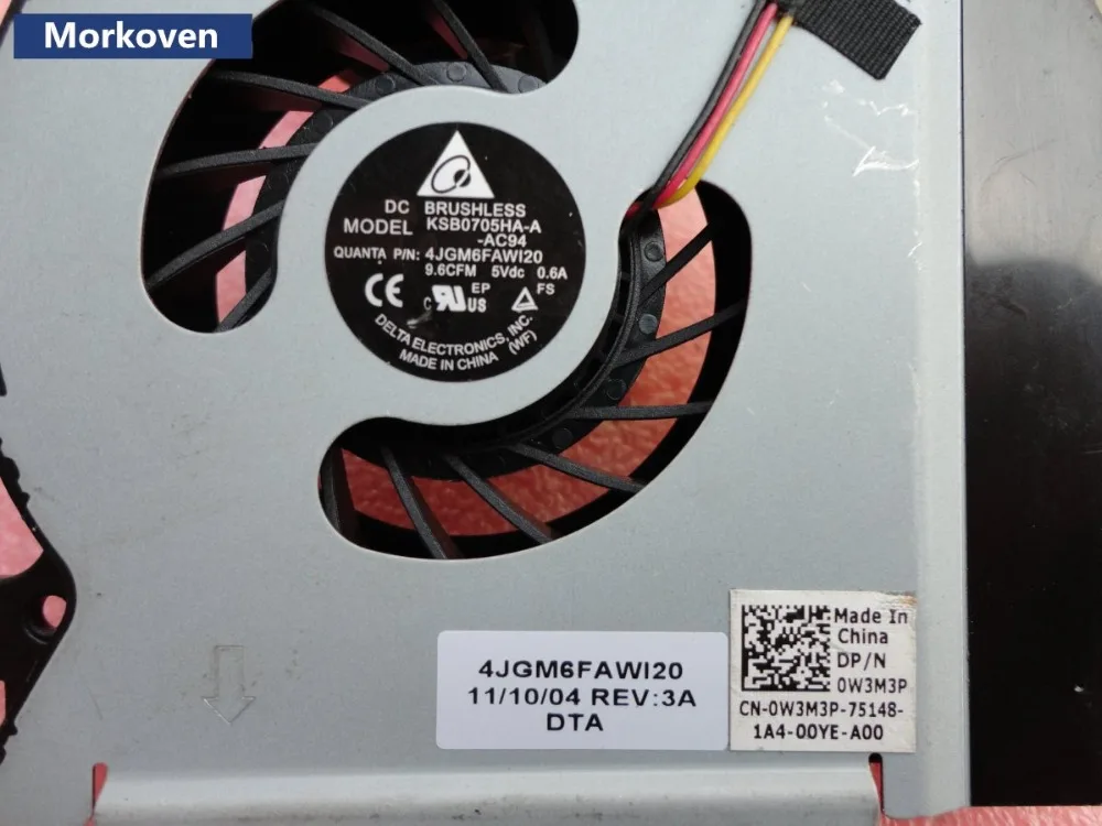 Original CPU fan for Dell XPS 15 L501X L502X laptop cpu cooling cooler DFS601305FQ0T F98S 0W3M3P W3M3P KSB0705HA-A AC94 | Компьютеры и