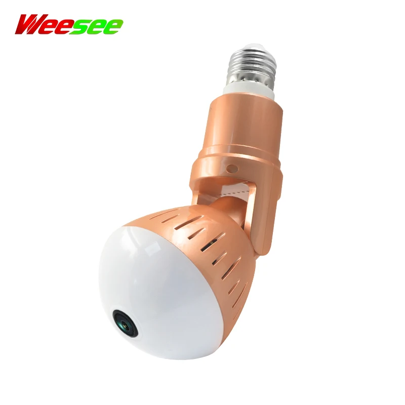 Weesee High quality V380 1080P 5MP Fisheye P2P Two way audio Bulb VR Indoor WIFI Wireless 360° Smart IP CCTV Camera | Безопасность и
