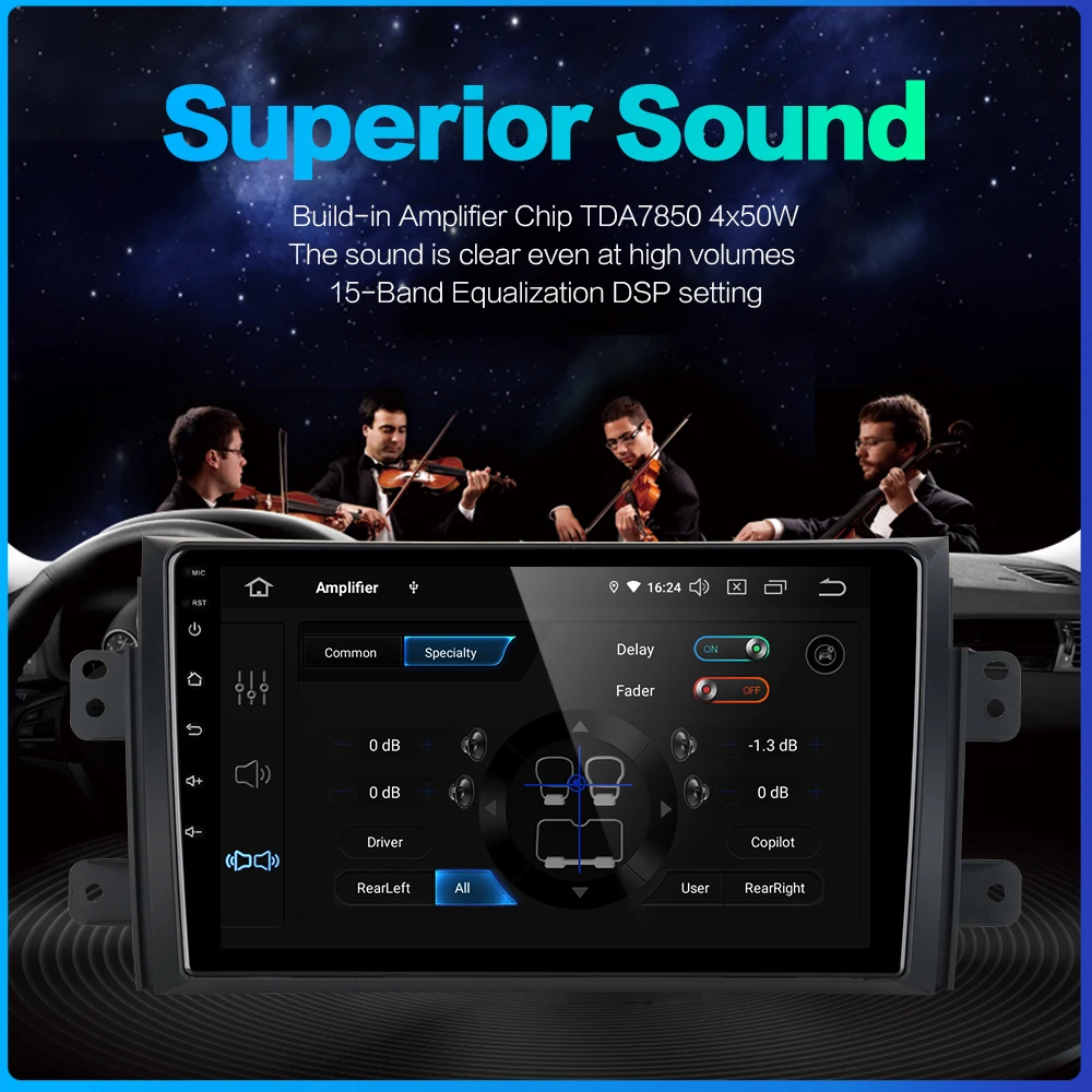 Dasaita Android 9,0 автомобиля 1din " ips радио для Suzuki SX4 2005 2006 2007 2008 2009 2010 2011 TDA7850 Bluetooth gps-навигатор