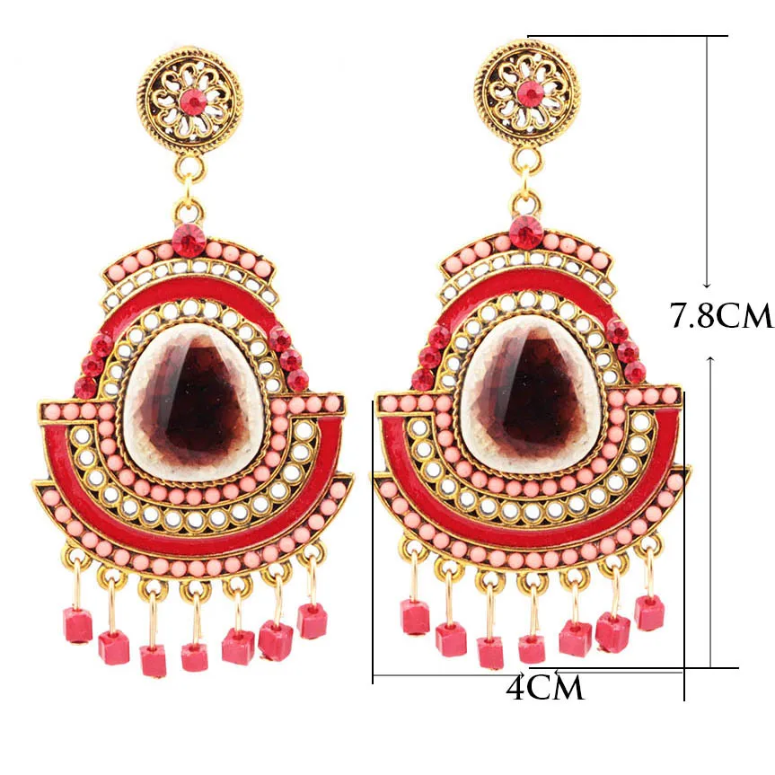 Богемия ювелирные изделия Ретро Эмаль цветной рисовый бисер кисточкой подвеска