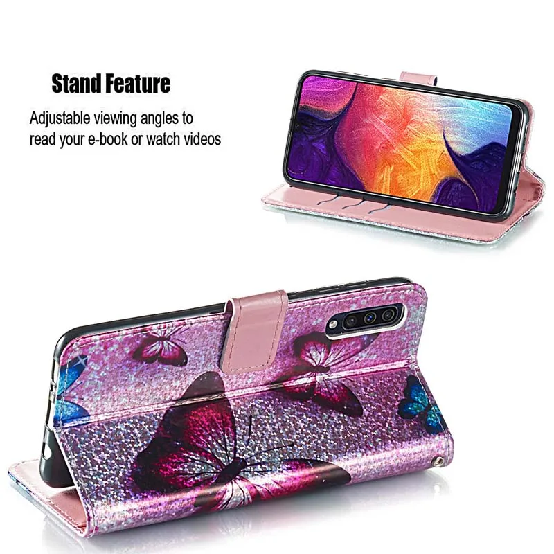 Шикарный кожаный футляр для samsung Galaxy A10 A20 A30 A40 A50 A70 M10 M20 M30 S10e S8 S9 S10 J4 J6 плюс A9 A7 A750 чехол