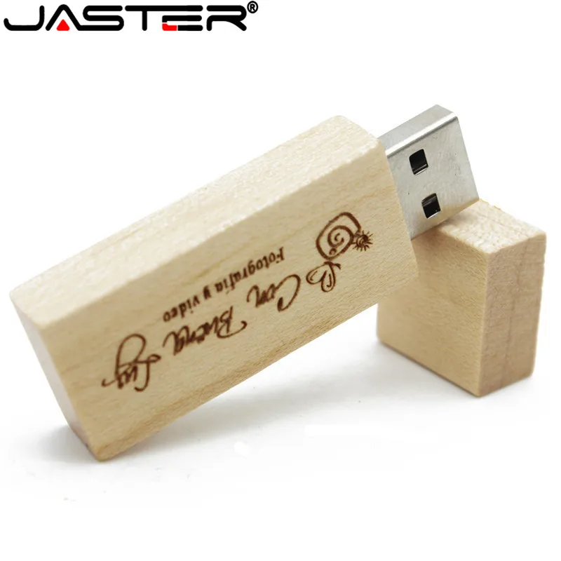 JASTER настраиваемый логотип компании овальный деревянный USB флеш накопитель карта