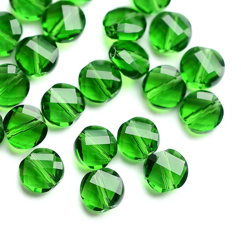 green 7 мм смешанный граненый цвет стекла изгибающиеся бусины плоские хрустальные Австрийские бусины для шнур кожаный ювелирных издели - Цвет: green