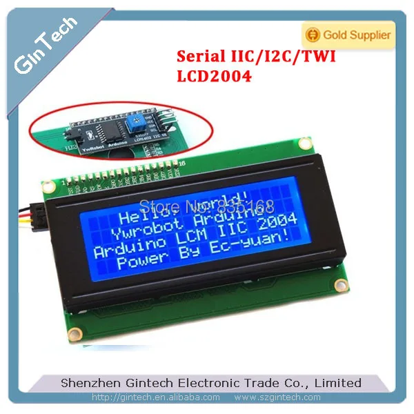 IIC LCD 2004 20X4 символ ЖК-модуль дисплей для Arduino серийный IIC/I2C/TWI | Электроника