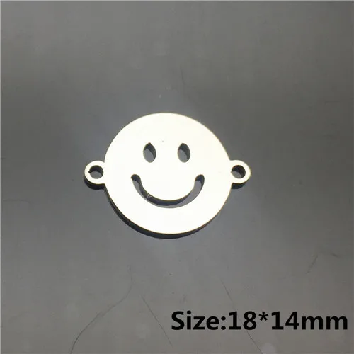 f-Smiling Face Браслет желаний амулеты из нержавеющей стали соединители для буксировки отверстий 10 штук Крест Diy браслет серьги ожерелье ювелирных изделий - Цвет: f-Smiling Face