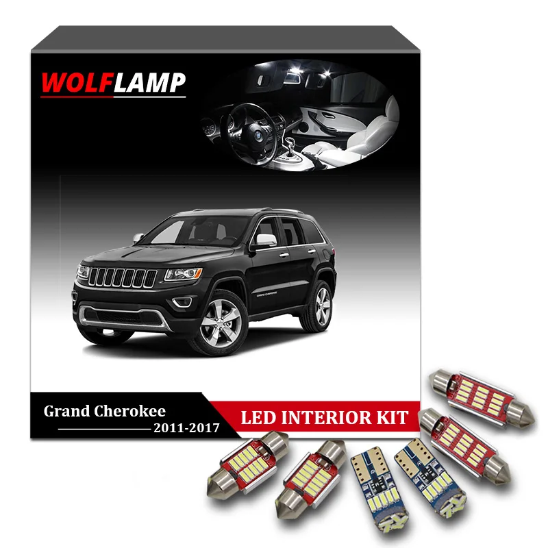 Wolflamp 13 шт. супер яркие фонасветильник для интерьера автомобиля 2011 2017 Jeep Grand Cherokee