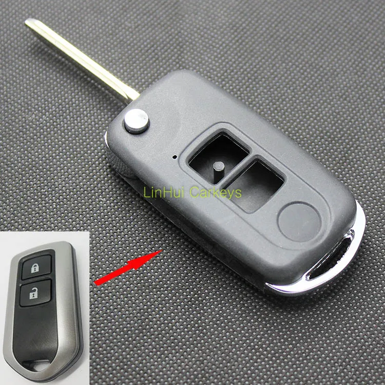 

PINECONE Key Case for TOYOTA YARIS HIGHLANDER Car Key 2 Buttons Uncut Blade Modified Blank Remote Key Shell Cover 1 PC