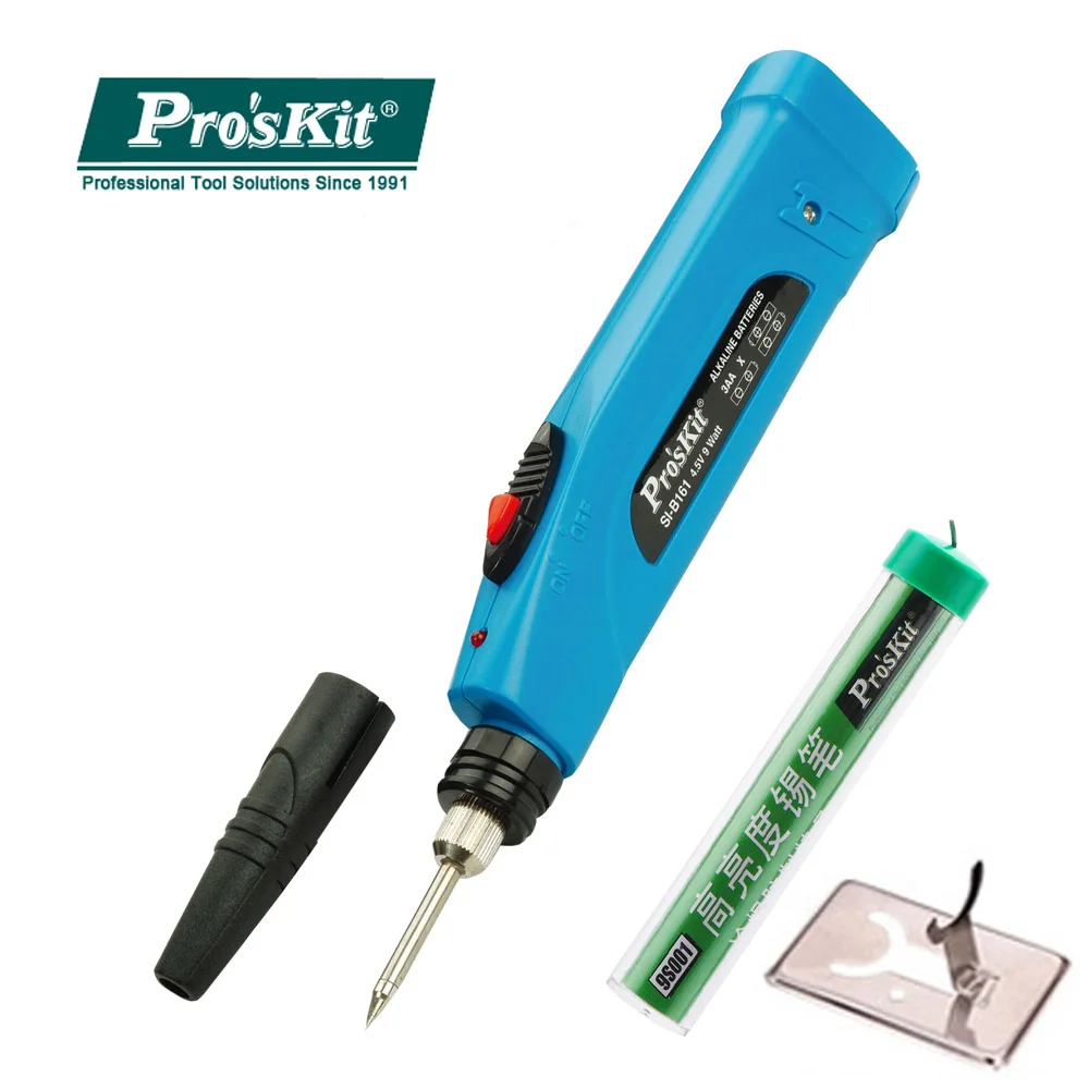 Pro'skit SI-B161 9 Вт 4,5 в многофункциональный электронный сварочный аккумулятор паяльник электрическая ручка припой олово мини сварочные инструменты - Цвет: Серебристый