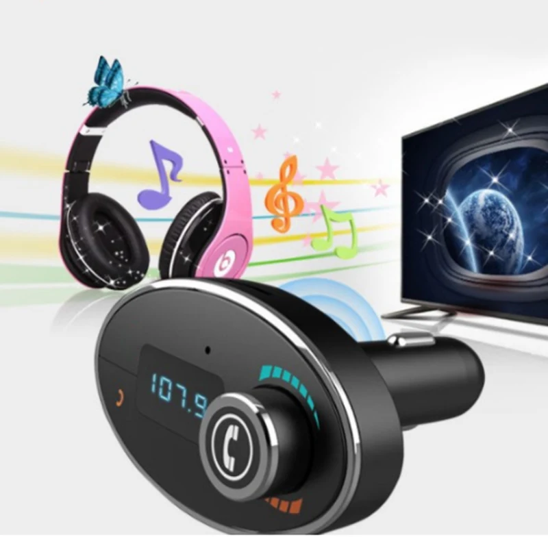 Mini Bluetooth FM Transmitter MP3 Music Player Car Kit Handsfree Phone Calls 5V 2.5A Max USB Charger for Iphone and Android | Автомобили и