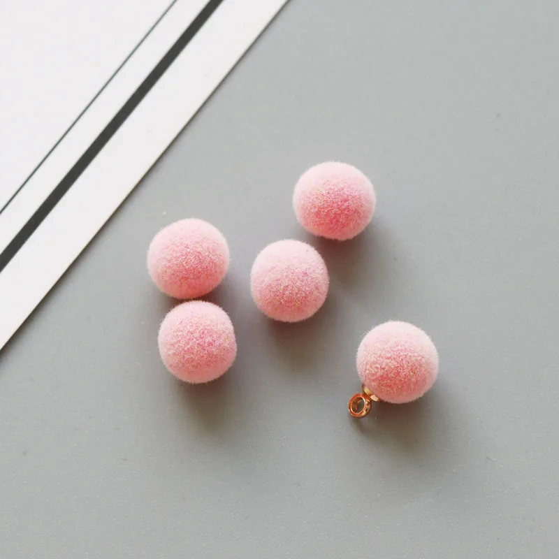 10PCS/Pack Color Handmade Plant Fluff Earrings Pendant Ball DIY Manual Accessories Materia Apparel Sewing Craft Supplies 0.8CM | Дом и сад
