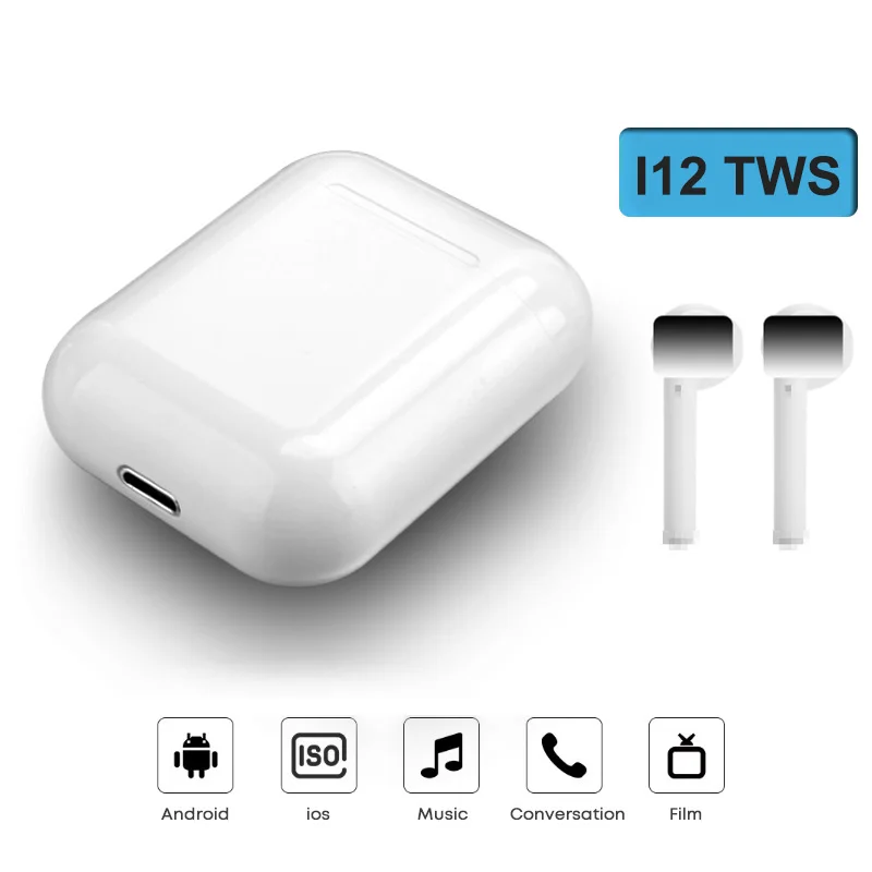 I12 TWS всплывающие Bluetooth наушники беспроводные с сенсорным управлением гарнитура
