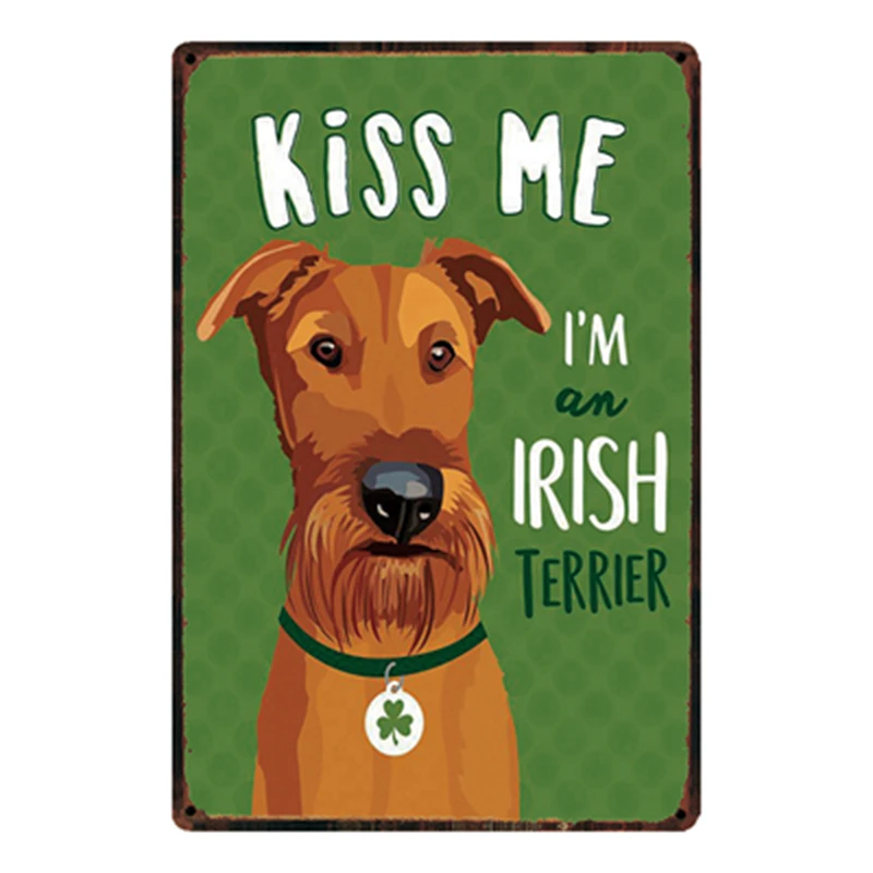 

[ Kelly66 ] Kiss Irish Terrier Metal Sign Tin Poster Home Decor Bar Wall Art Painting 20*30 CM Size y-2149