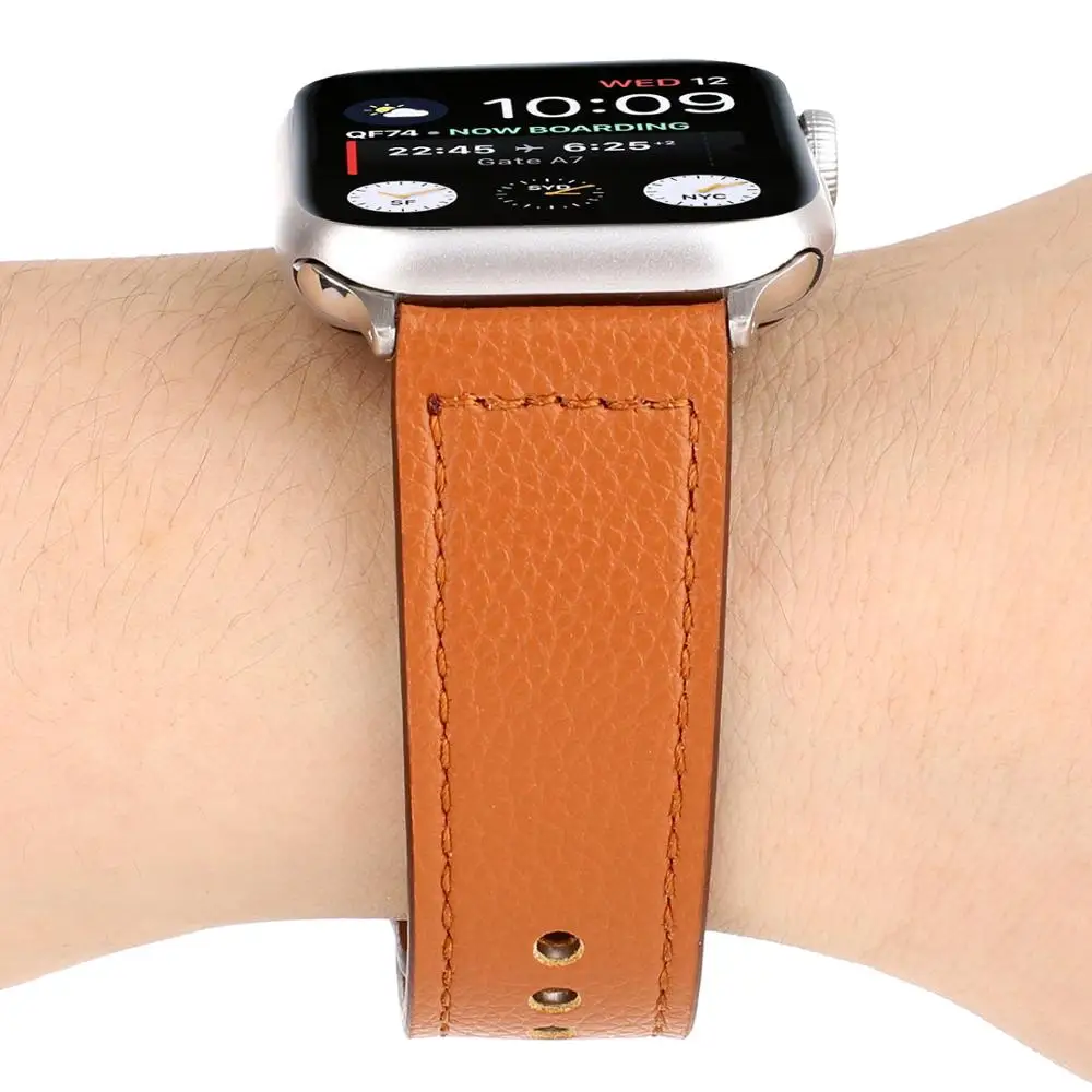 Модный ремешок с застежкой для Apple Watch 38 мм 40 мм 42 мм 44 мм кожаный ремешок для Iwatch серии 1 2 3 4 кожаный ремешок для часов