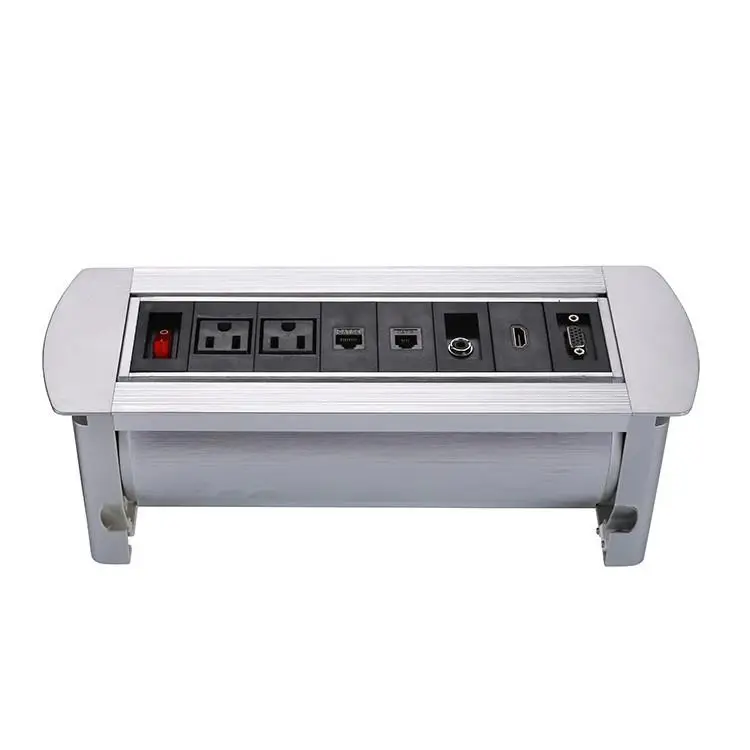 Серебряная новая ручная переворачивающаяся настольная розетка для