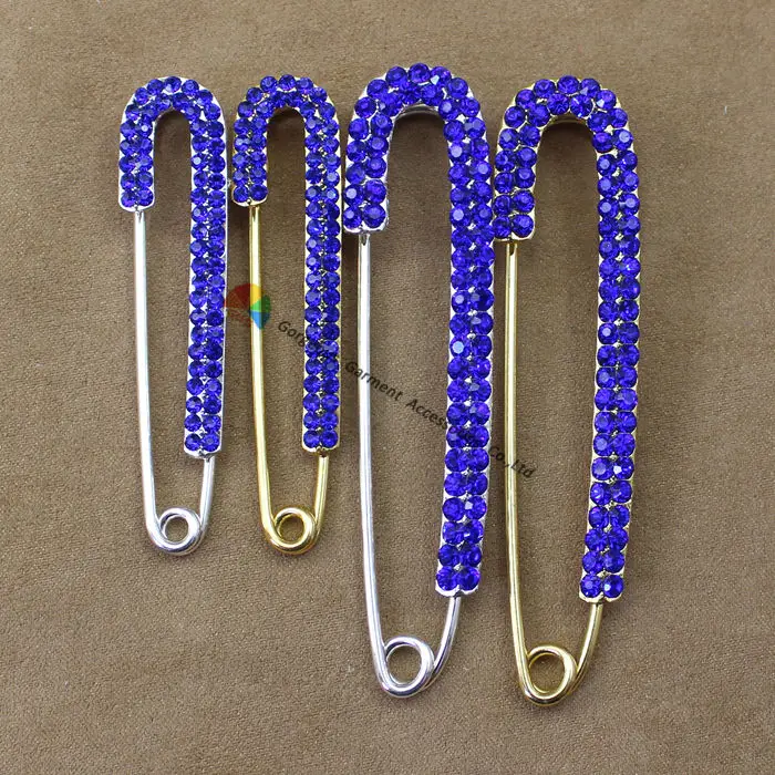 10 шт. опт королевский синий сапфир кристалл стразы безопасные булавки броши для