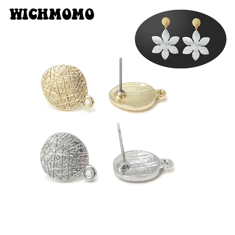 Новая мода 11*15 мм 10 шт./упак. цинковый сплав золота Круглые серьги База разъемы