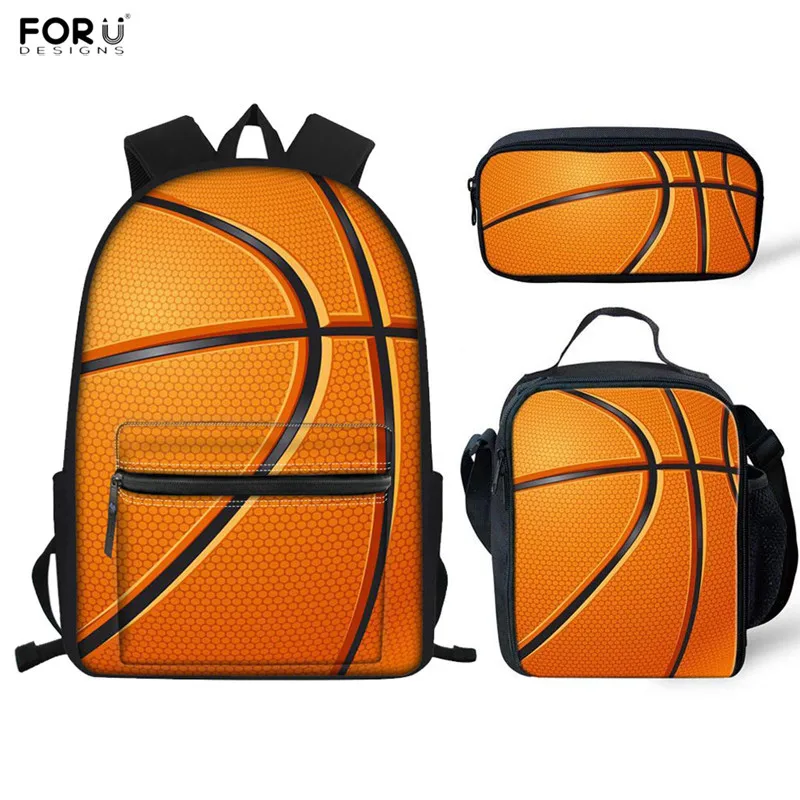 

FORUDESIGNS Basketball Printing Ball Lover School Bags 3D Football Multifunction School Backpacks for Teen Boys Laptop Bagpacks