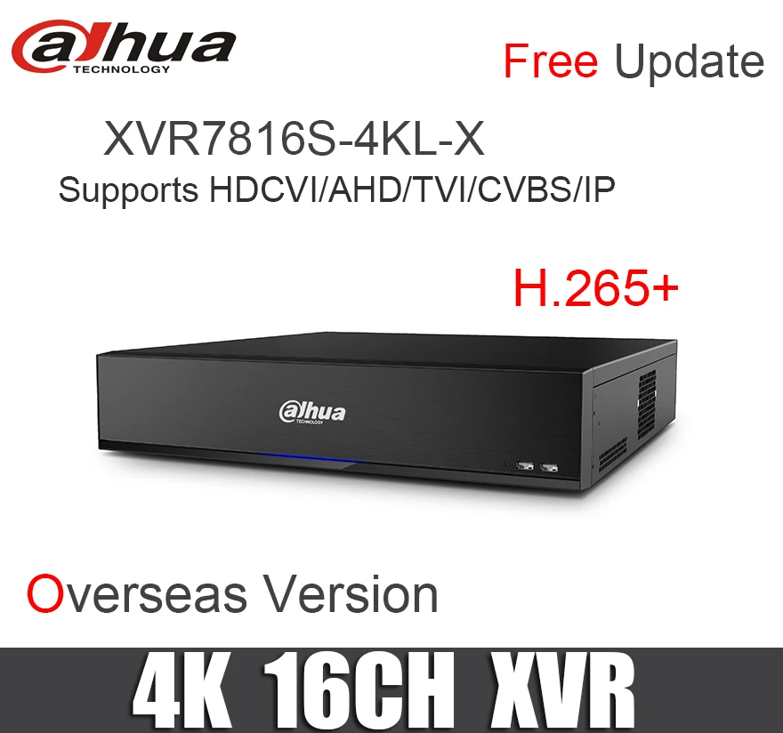 Dahua Оригинал 16ch XVR7816S 4KL X 16 канальный xvr 4K 2U цифровой видеорегистратор H.265 +