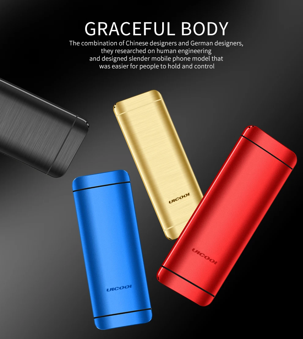 Ulcool V26 сенсорный дисплей металлический корпус bluetooth 2,0 dialer dual SIM Кредитная карта мобильный сотовый телефон+ чехол+ защита экрана