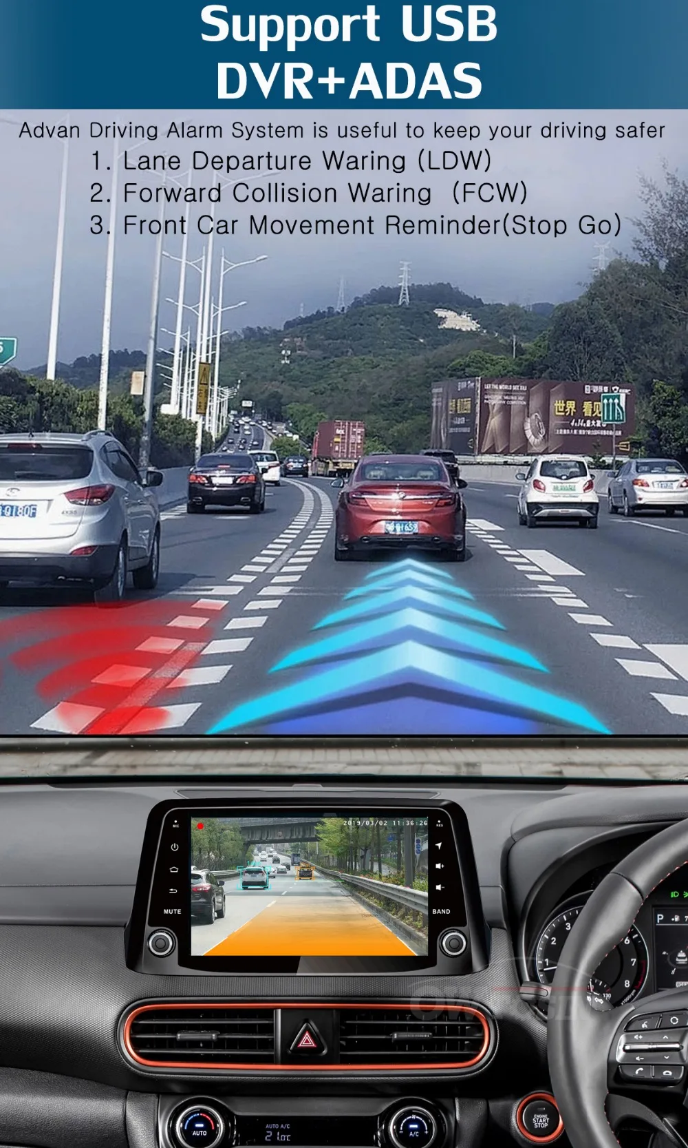 " ips 8 Core 4 Гб+ 64 ГБ Android 9,0 Автомобильный мультимедийный плеер для hyundai Encino Kona gps компактное минирадио CarPlay Parrot BT