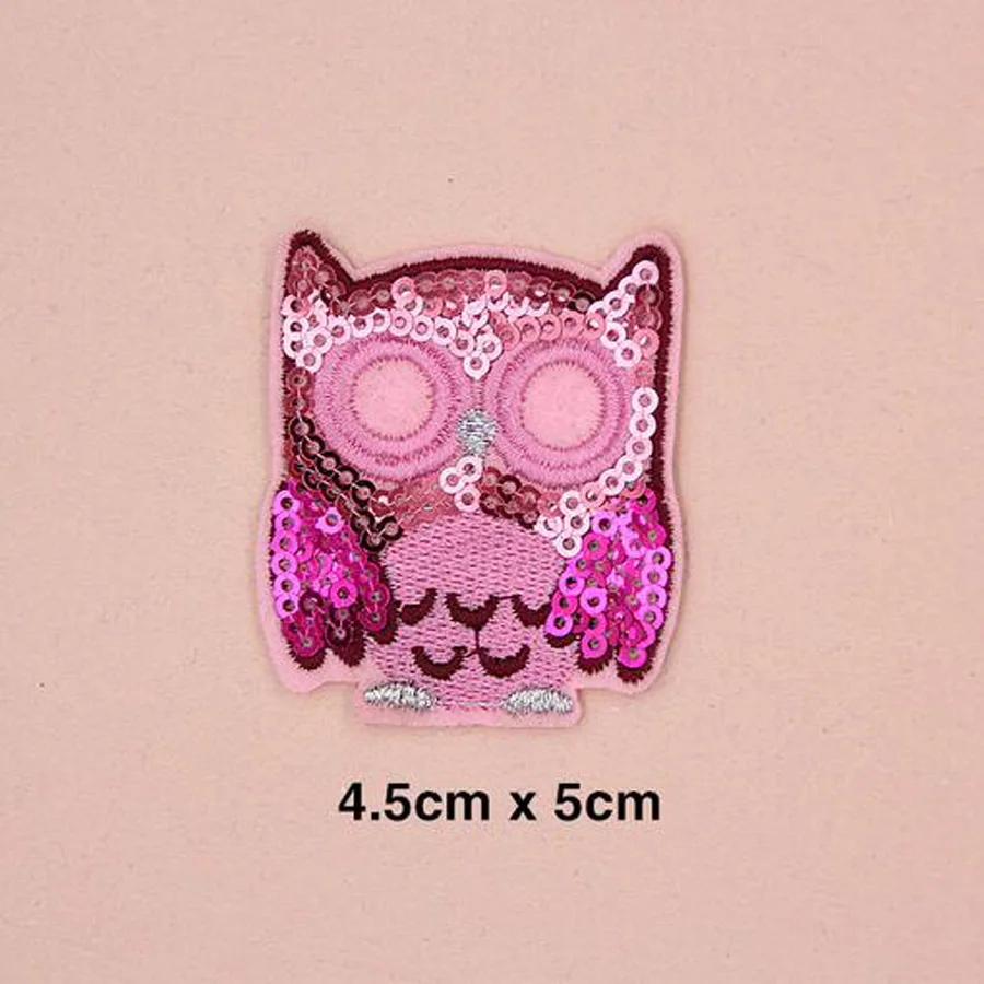 1X блестки вышитые Совы рубиновые наклейки на одежду сумка ПРИШИТАЯ железная