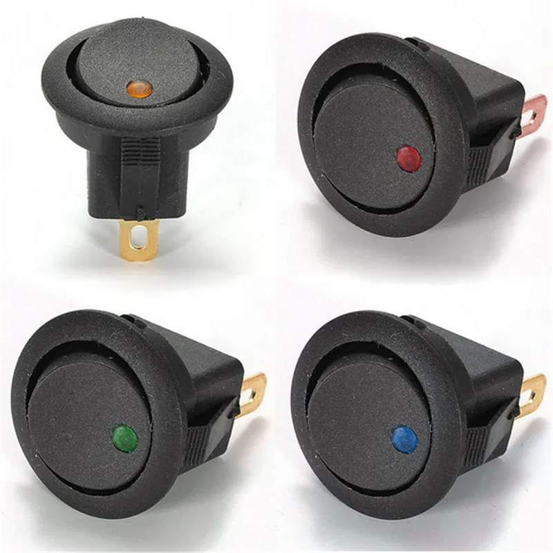 4 шт 12В Круглый Рокер Dot лодка светодиодный светильник вкл/выкл SPST переключатель