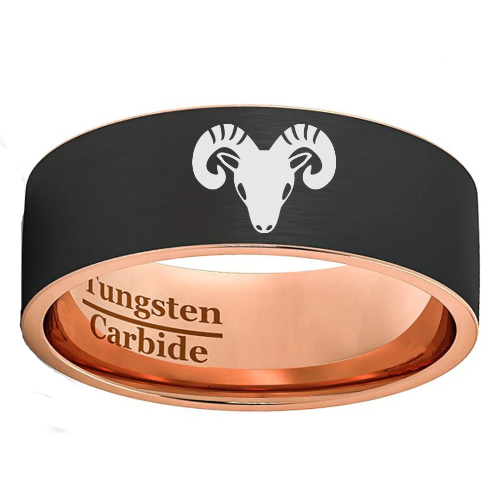 Кольца зодиакальных овен на палец 8 мм для мужчин мальчиков черного и розового