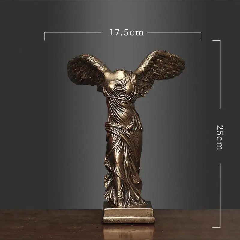 bronze-M Винтажная статуя победной крылатой скульптура из смолы богиня украшения дома аксессуары современная богиня Ангел декоративная фигурка - Цвет: bronze-M