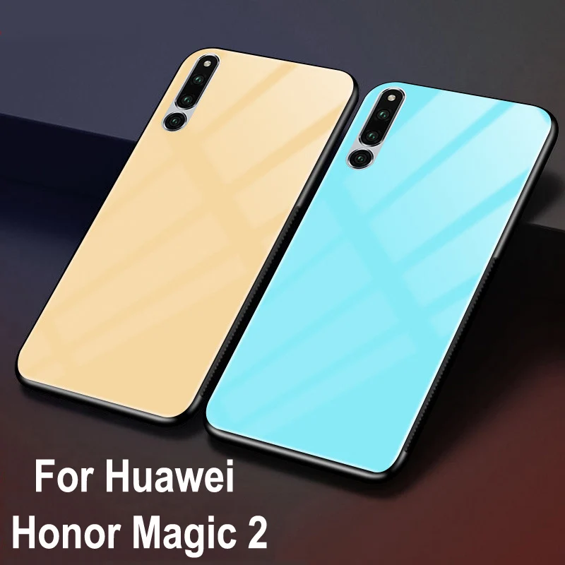 Для Huawei Honor Magic 2 Чехол градиентное закаленное стекло + чехол с мягкими краями для