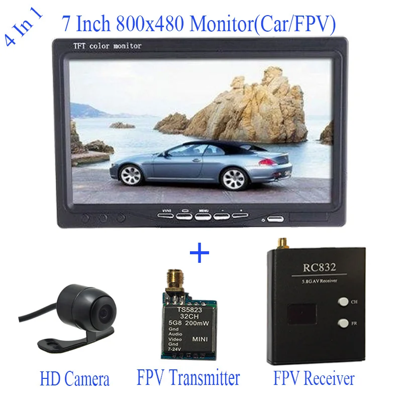 ЖК-дисплей 7 дюймов Автомобильный монитор и HD Камера съемкой от первого лица 5 8
