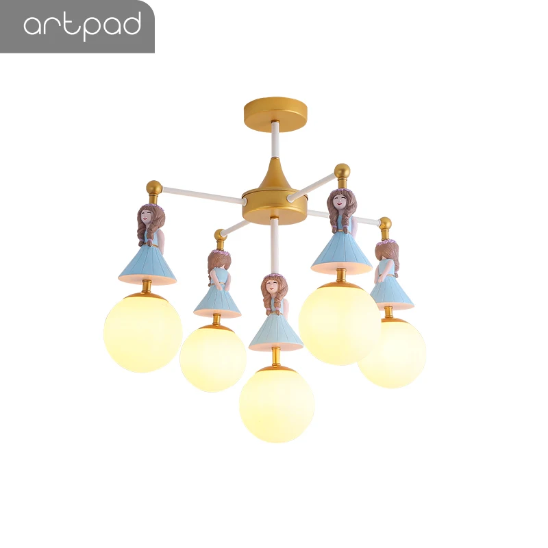 9 Head Cartoon Pendant lamp Hanging Light With Princess Doll Girls Children Room Deco Warm Home Suspension Fixture | Лампы и освещение