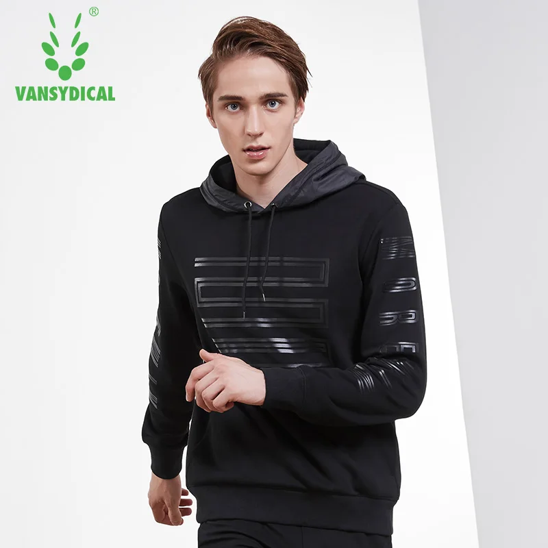 Vansydical осенне-зимний спортивный свитер с капюшоном мужская верхняя одежда с длинными рукавами и принтом спортивная одежда топы для тренировок на открытом воздухе пуловеры