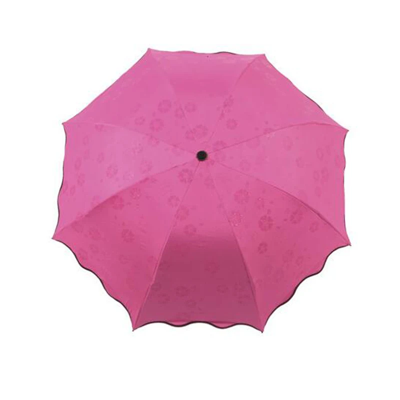 Женский складной зонт с изображением цветов ветрозащитный компактный ручная