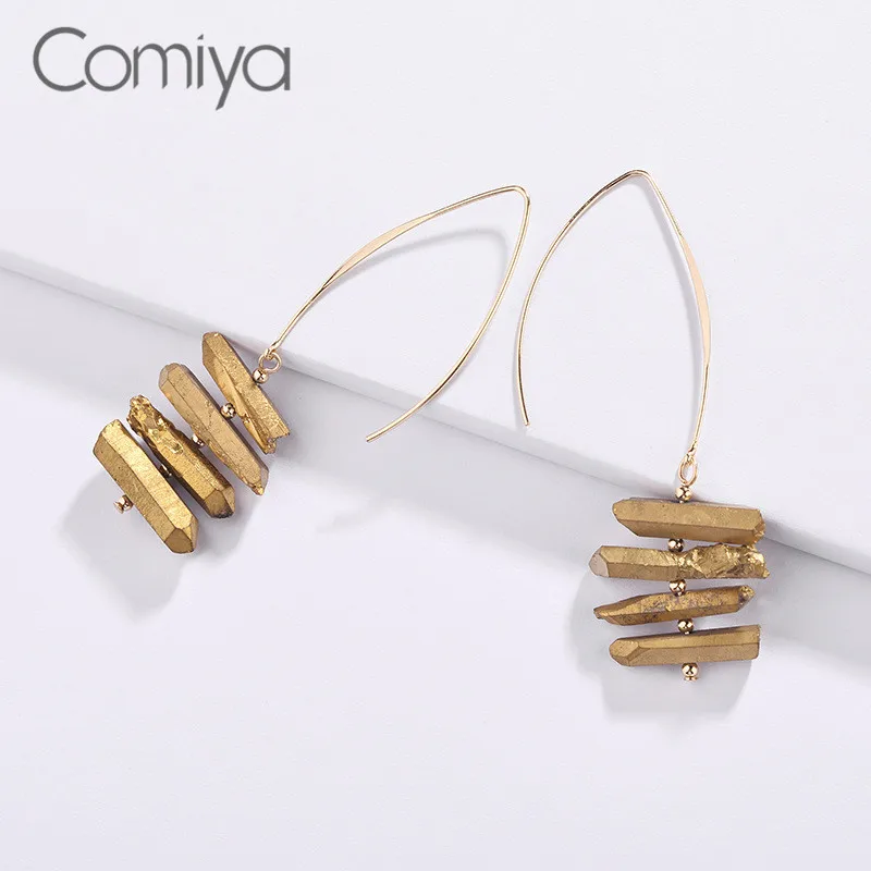 Женские Висячие серьги Comiya Винтажные золотистого цвета из цинкового сплава с