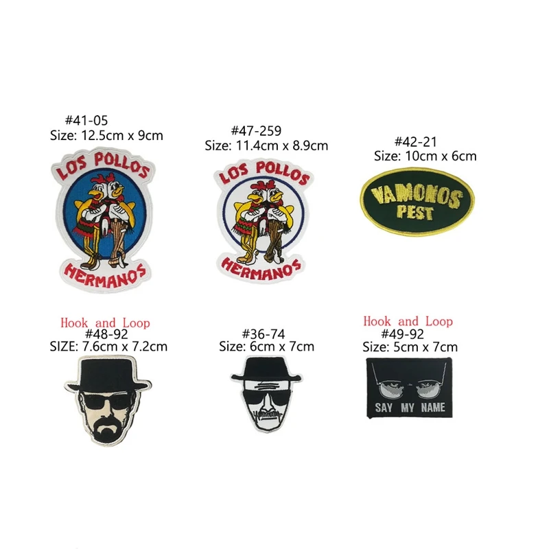 HEISENBERG BREAKING BAD walter LOS POLLOS HERMANOS SAY MY NAME Uniform Costume Movie TV Uniform Embroidered Iron On Patch