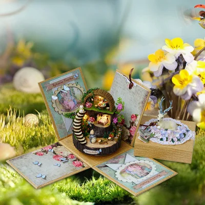 

Mylb кукольный дом мебель Diy миниатюрная творческая Сборка DIY хижина Кукольный дом игрушки для детей Подарки Фэнтези Fores Y005