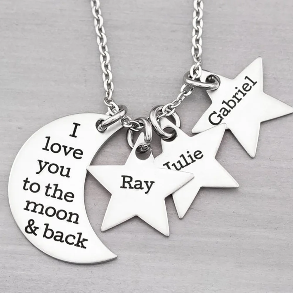 Ожерелье с надписью I Love You to The Moon and Back из нержавеющей стали ожерелье Star на заказ