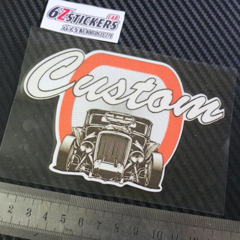 

sixsub CUSTOM HOT ROD Laminated Sticker x2 moto cars Reflective stickers decals waterproof sunscreen