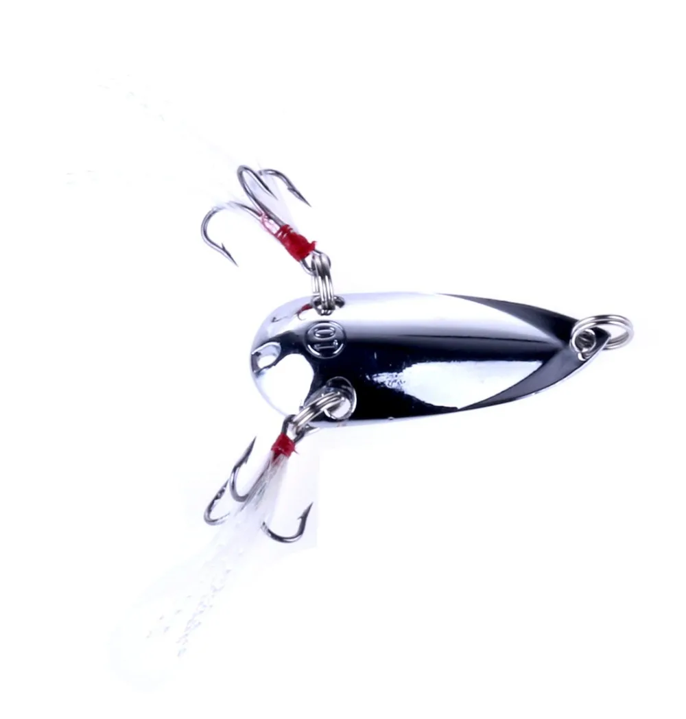 Hengjia Колеблющаяся блесна серебро Цвет Спиннинг ложка приманка 4.5cm10g с перьевая