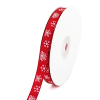 red color satin printed snowflake ribbon 38 10 mm handmade gift diy crafts tape supplies sewing scrapbooking