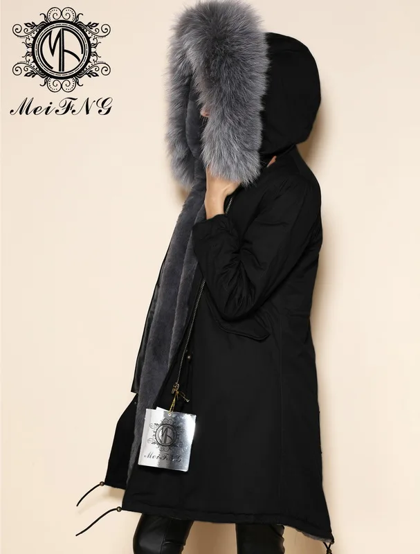 2016 парка с подкладкой из искусственного меха пальто лисьим мехом Меховая куртка