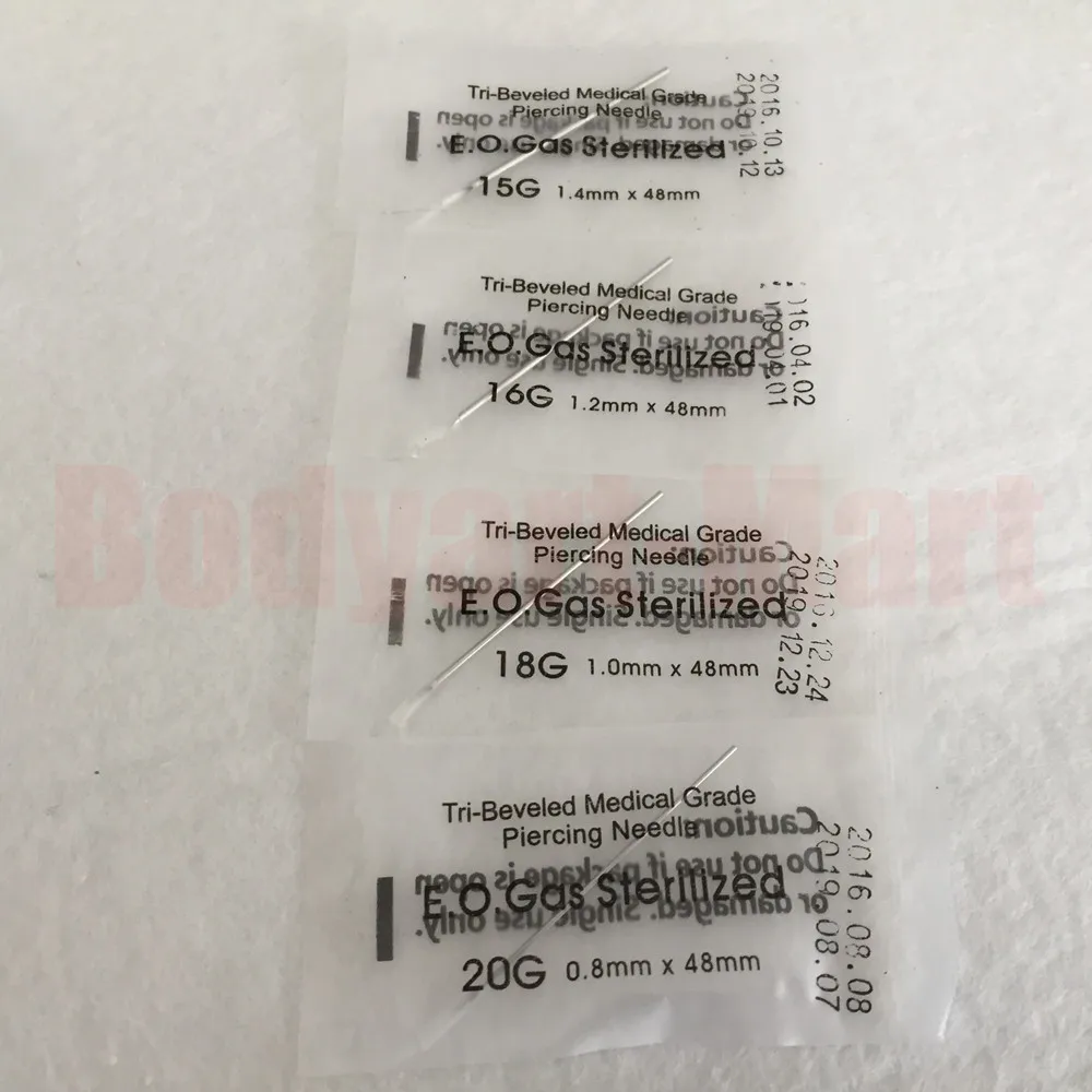 100 шт 20 г тела стерилизованные иглы для пирсинга стальные 0 8 мм Бесплатная
