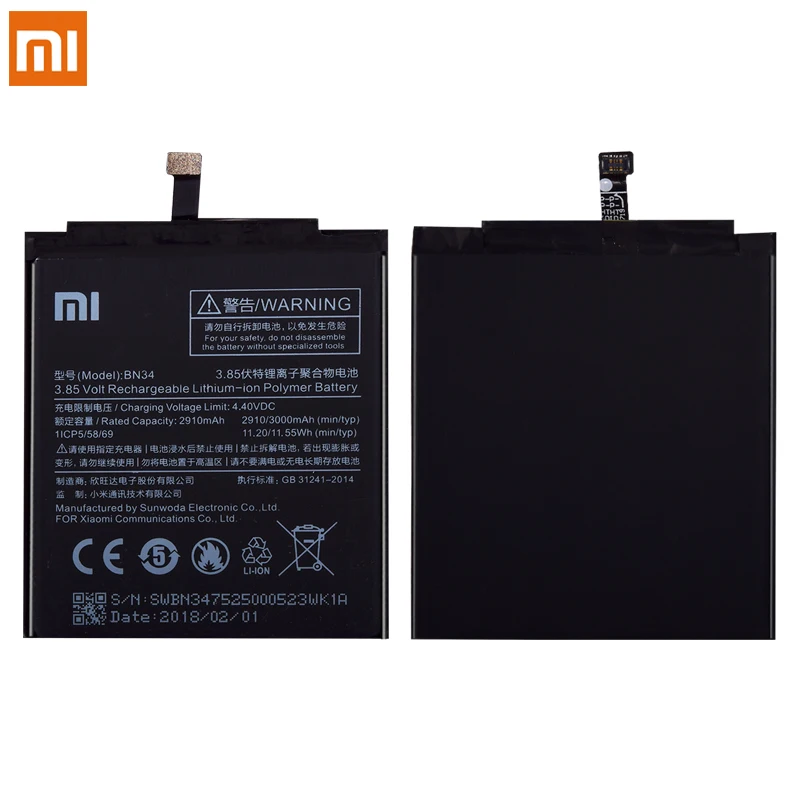 BN34 BN30 BM47 BM22 BM36 Батарея для спортивной камеры Xiao mi Red mi 5A 4A 3 3S 4X mi 5 5S mi 5 mi 5S сменная батарея литий-полимерные батареи