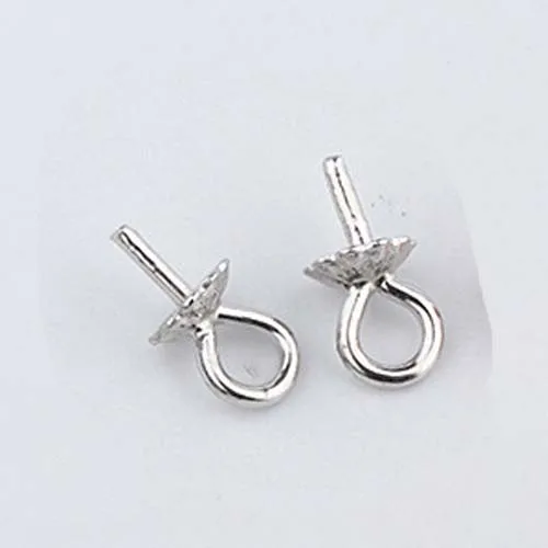 Platinum Plated 10 шт., настоящий чистый твердый 925 пробы, простые серебристые, розовые, золотые бусины, колпачки, разъемы для крышка для подвесок, ювелирные изделия - Цвет: Platinum Plated