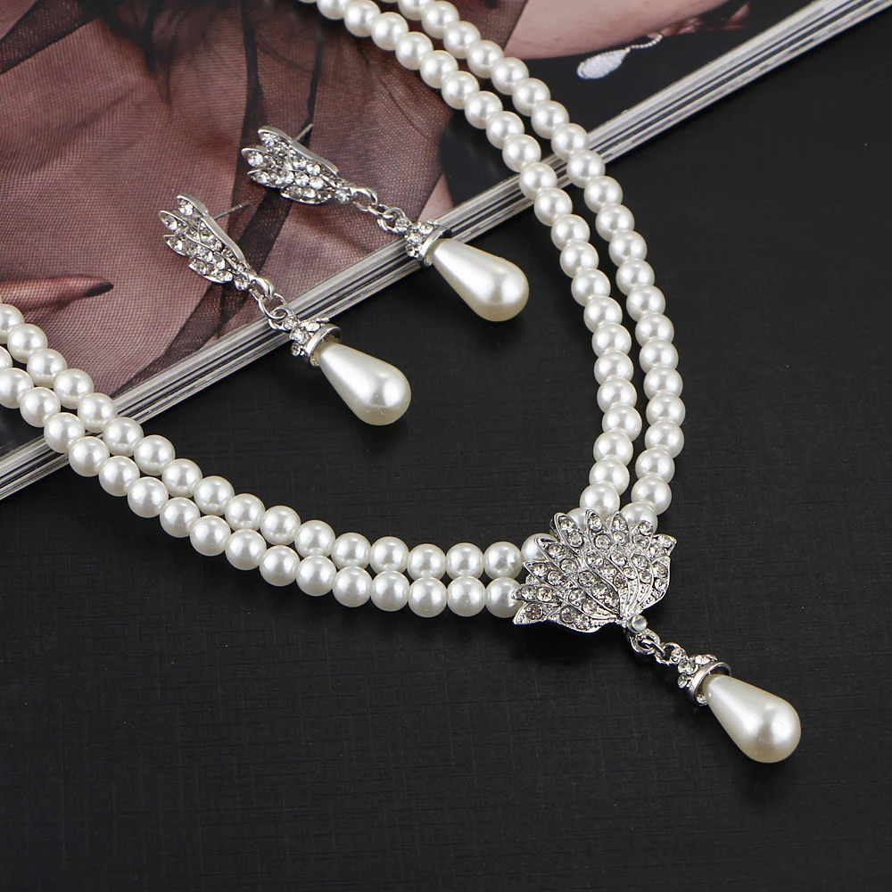 17KM Очаровательный Комплект украшений из искусственного жемчуга для невесты